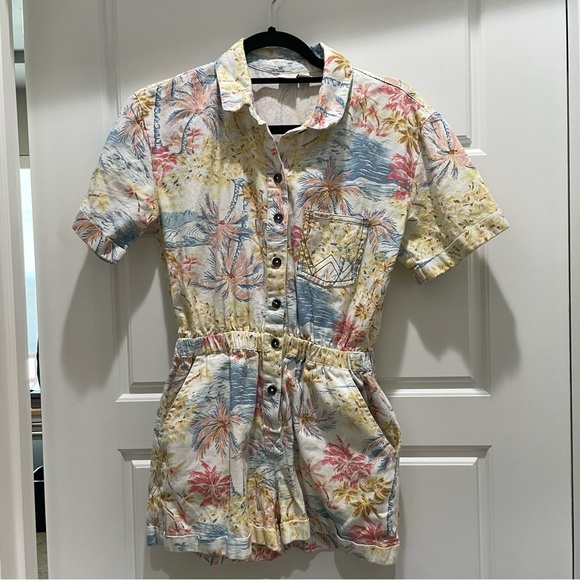 Billabong x Wrangler Cali Sun Button Down Short Sleeve Romper Jumpsuit - Picture 5 of 13